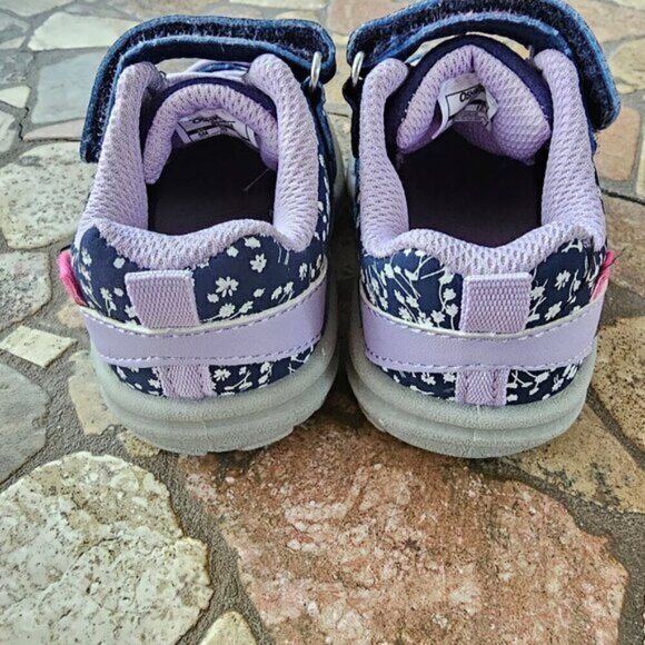 OshKosh B'gosh Toddler Girls' Everplay Sneakers, Purple With Flowers, Size 5M - Picture 7 of 7